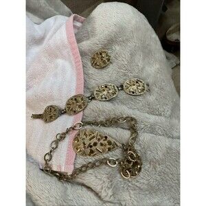 Sarah Coventry Vintage 1950 Sultana Bracelet And Necklace Combo Stamped